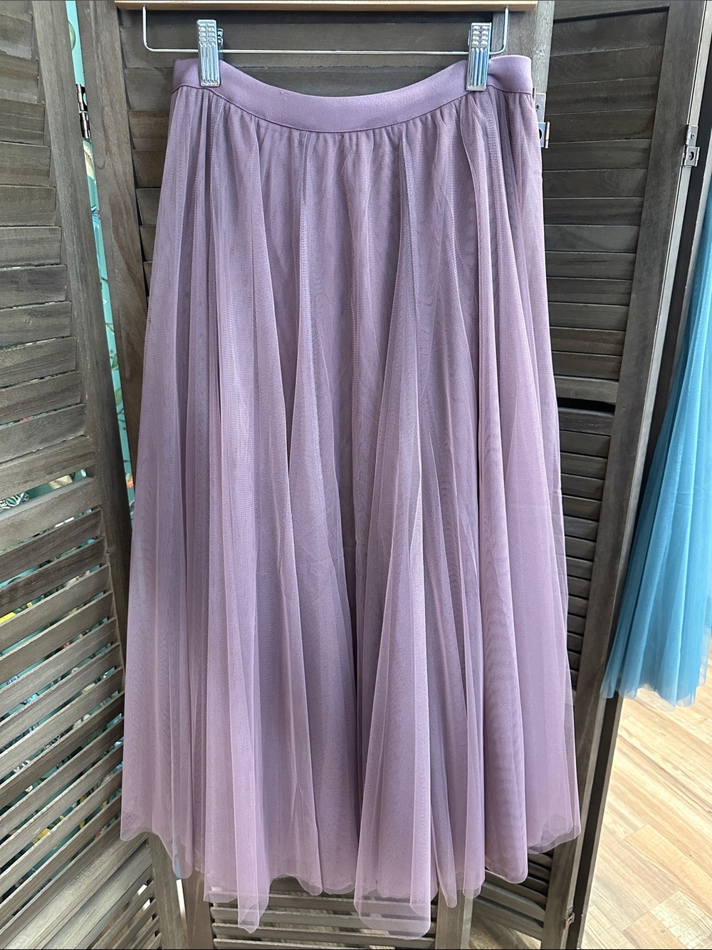Bluivy Mauve Tulle Midi Skirt